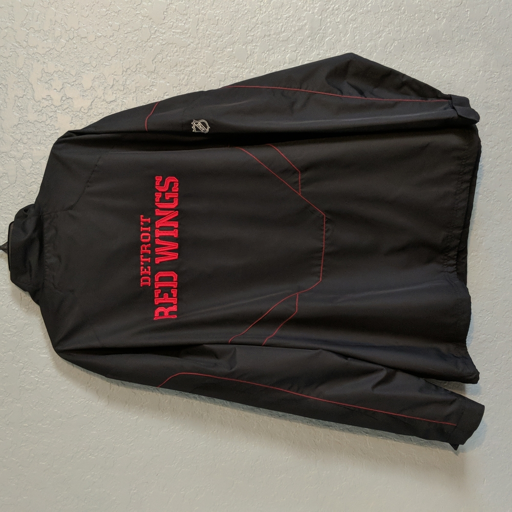 Reebok Black Detroit Red Wings Performance Jacket with Red Accents